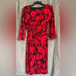 Front Wrap Rose Dress🌹 - 3/4 Length Sleeves